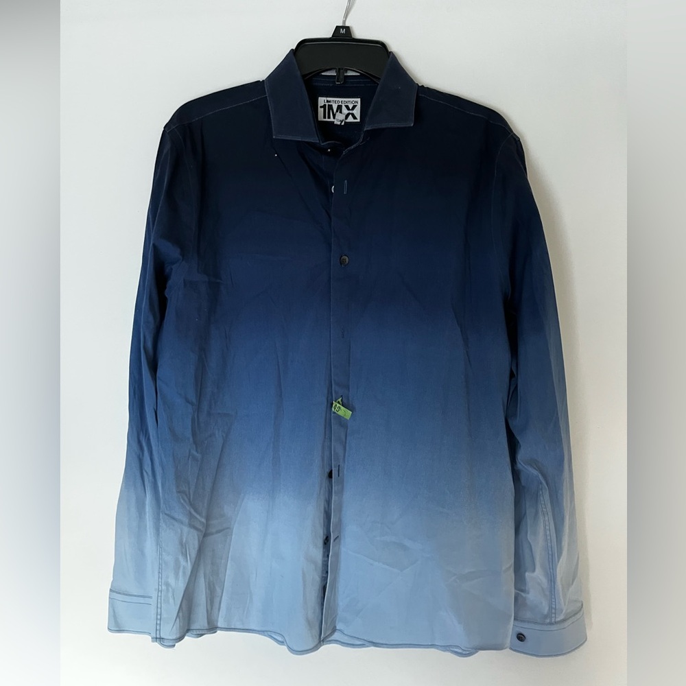 Men’s express limited edition blue ombré dress shirt